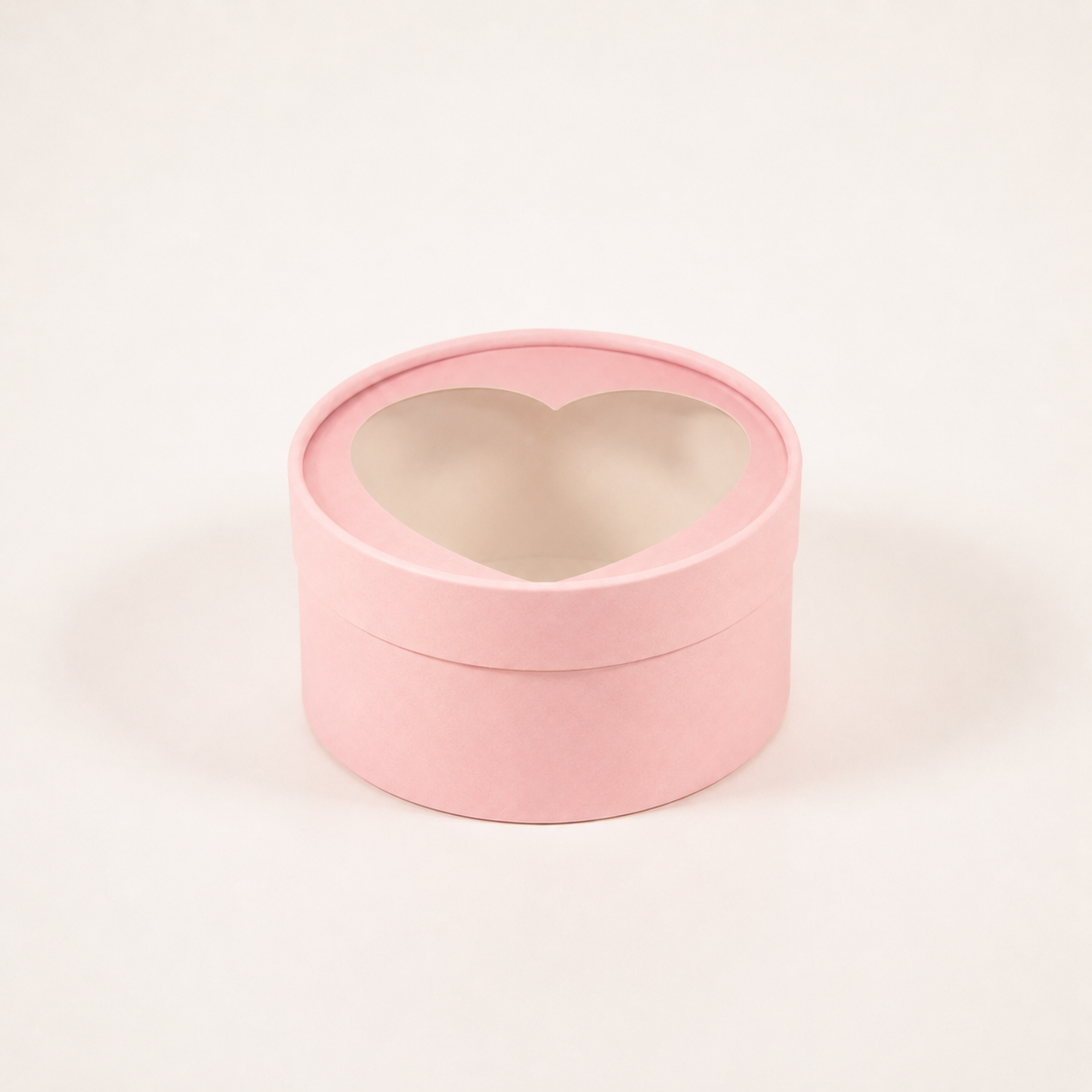 Medium Round Heart Window Gift Box, 6.3" — Set of 6