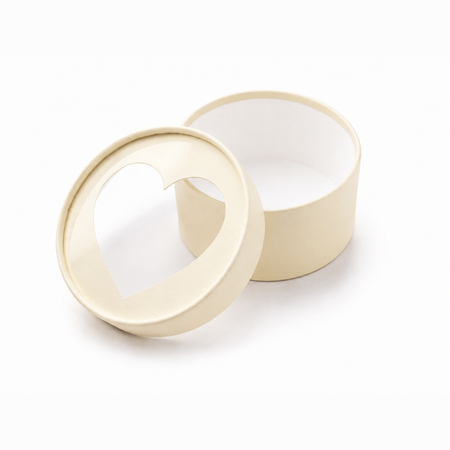 Small Round Heart Window Gift Box, 4.7" — Set of 6