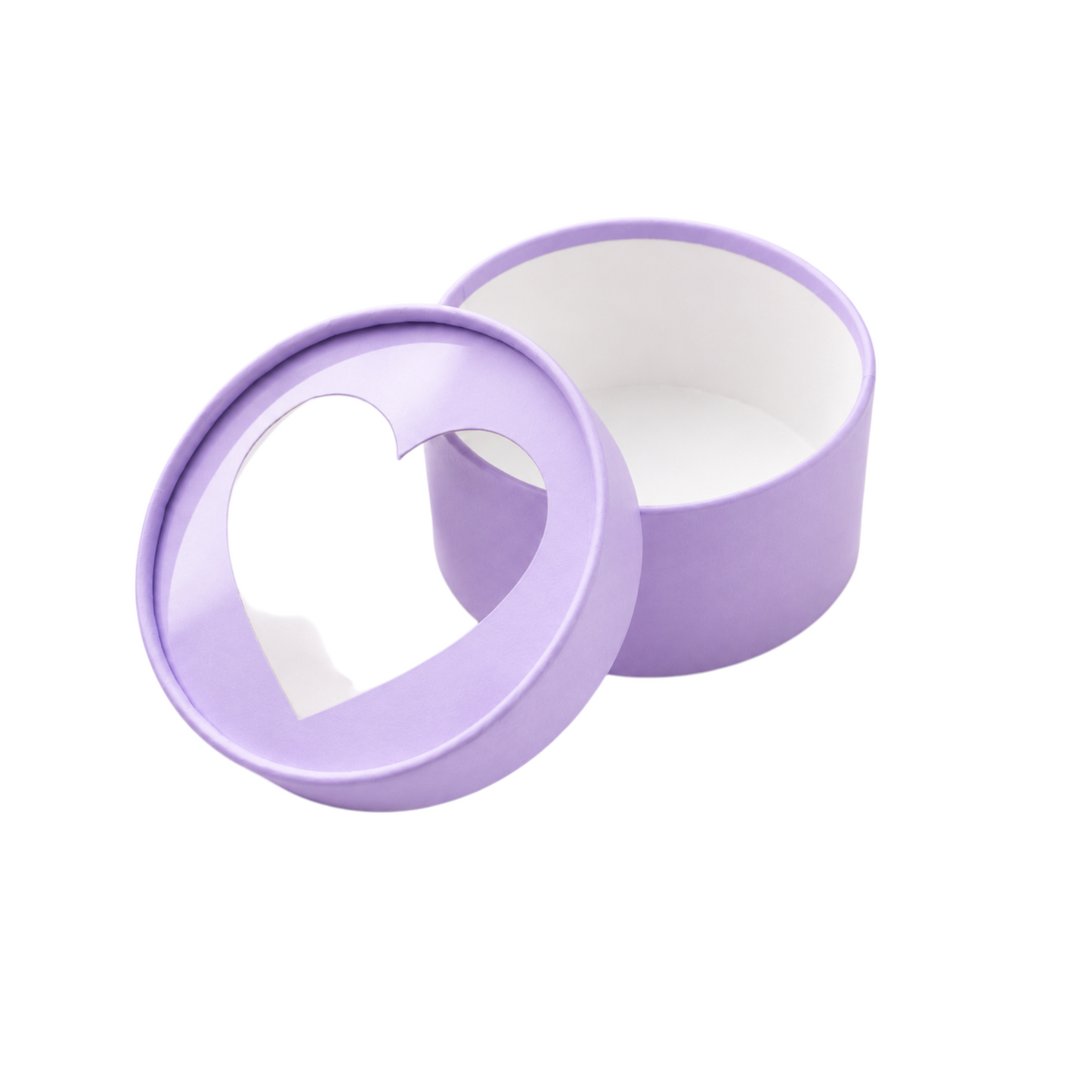 Small Round Heart Window Gift Box, 4.7" — Set of 6