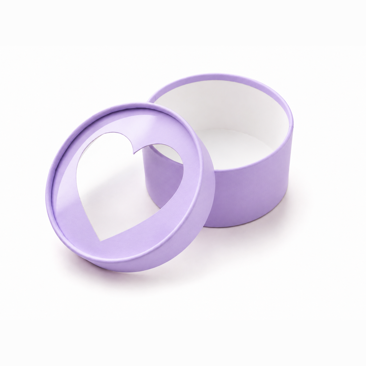 Small Round Heart Window Gift Box, 4.7" — Set of 6