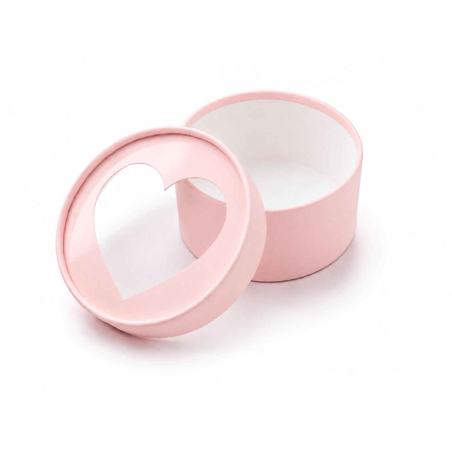 Small Round Heart Window Gift Box, 4.7" — Set of 6