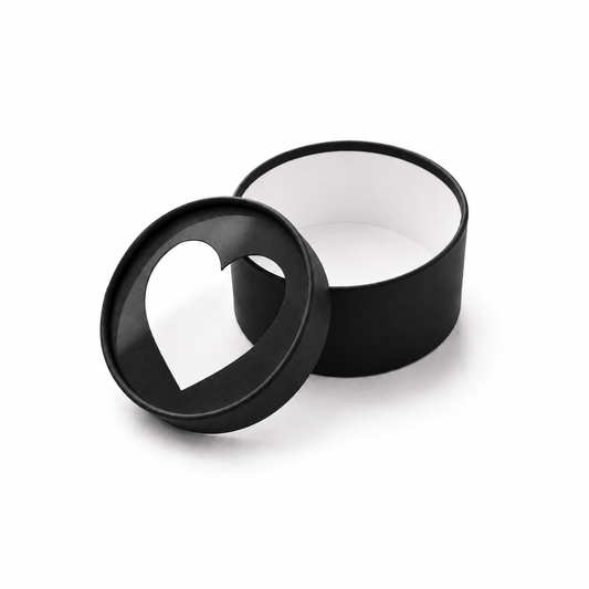 Medium Round Heart Window Gift Box, 6.3" — Set of 6