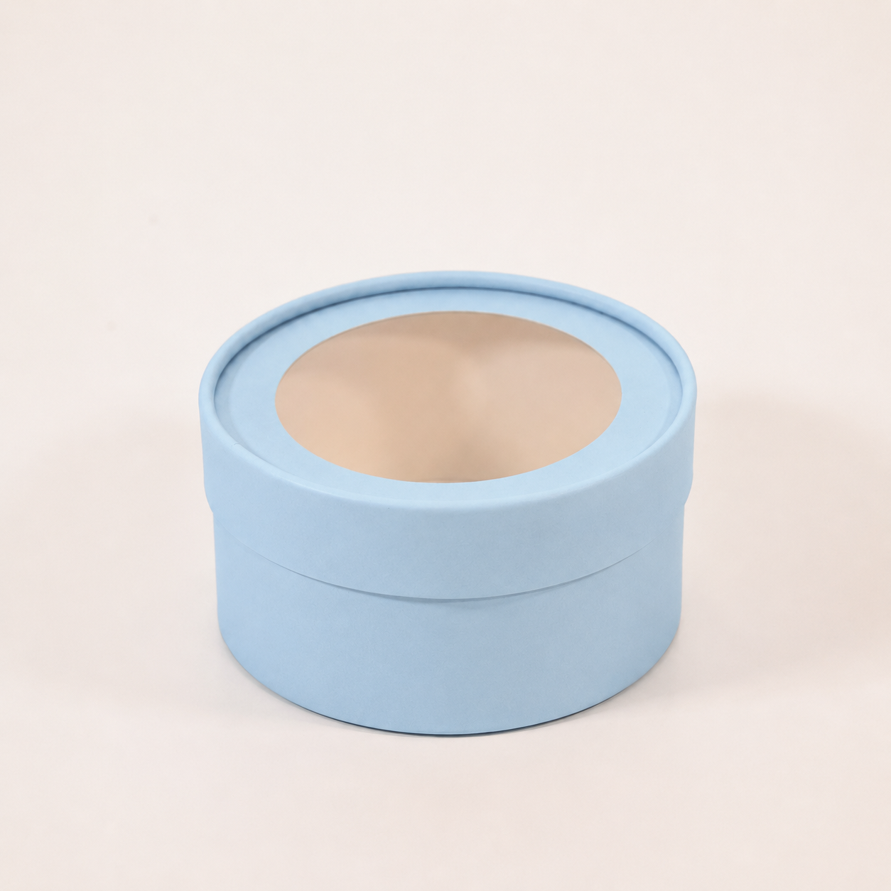 Medium Round Clear Window Gift Box, 6.3"— Set of 6