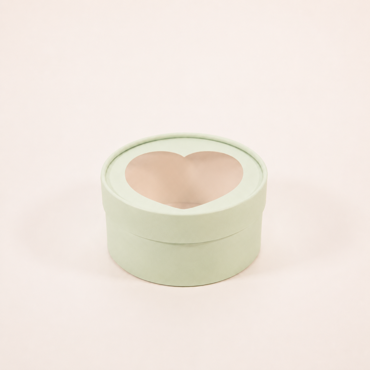 Medium Round Heart Window Gift Box, 6.3" — Set of 6