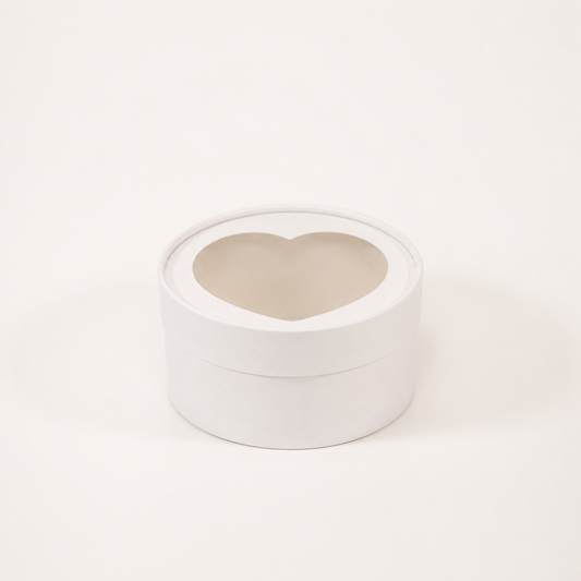 Medium Round Heart Window Gift Box, 6.3" — Set of 6