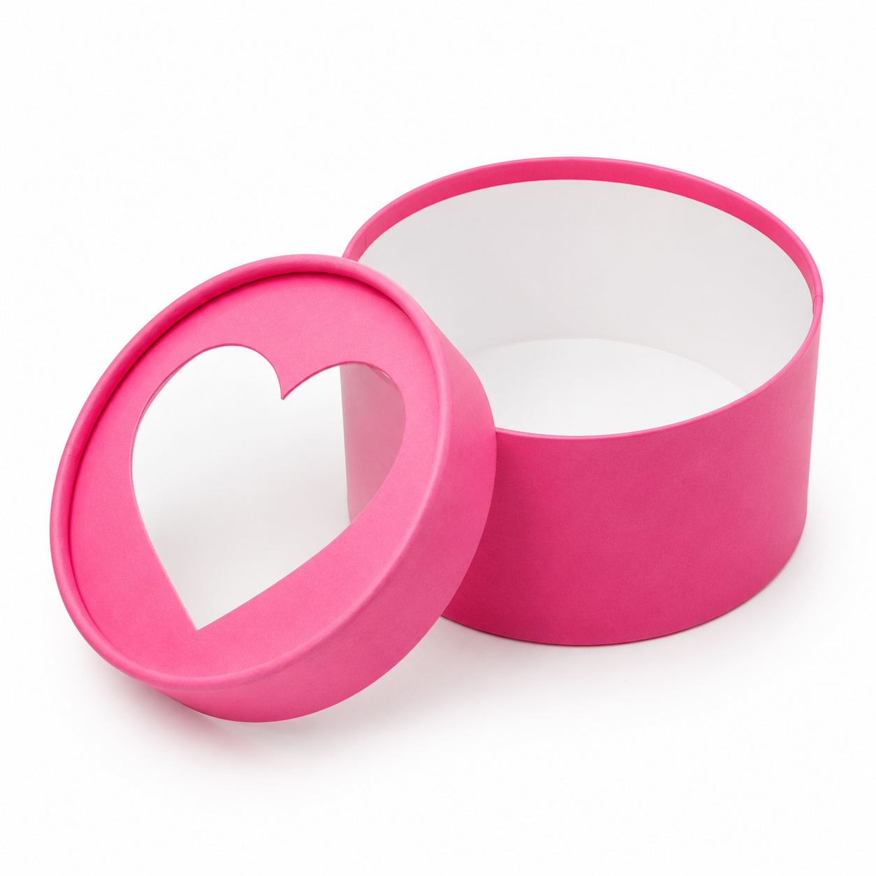 Small Round Heart Window Gift Box, 4.7" — Set of 6