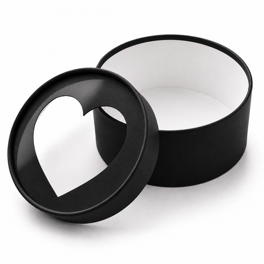 Large Round Heart Window Gift Box, 9.8" — Set of 6